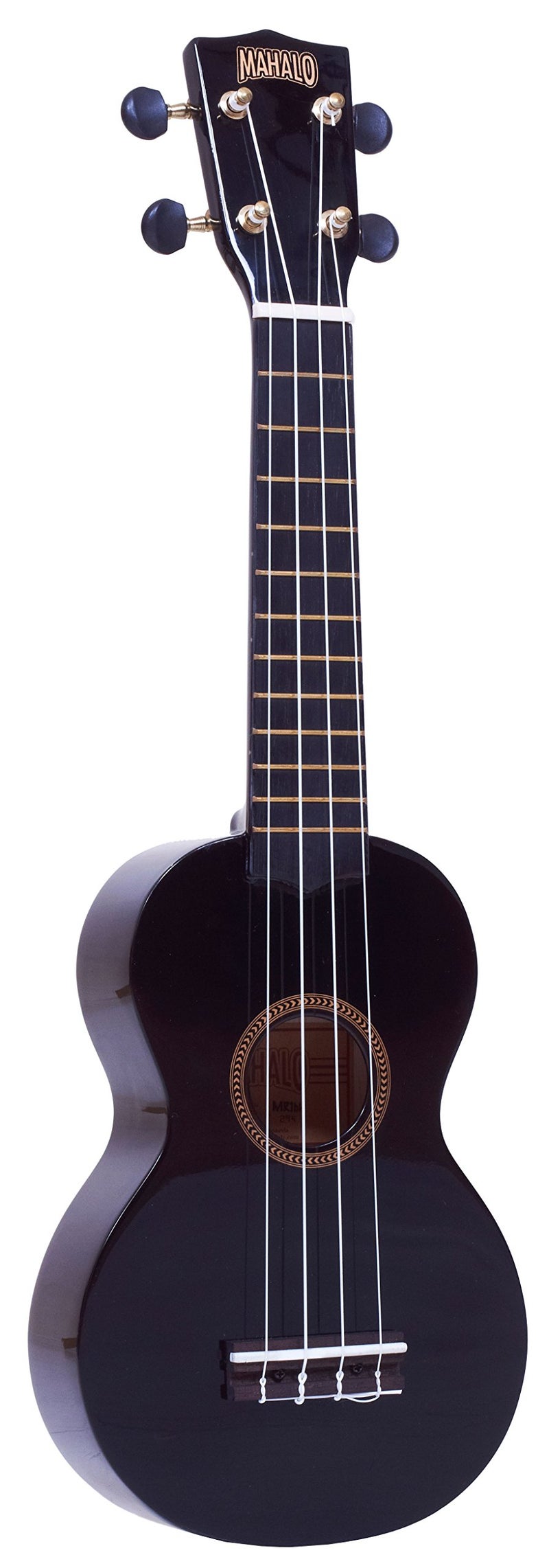 Mahalo Ukuleles Rainbow Series Soprano Black with Bag, MR1BK - Image 1