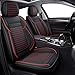 LINGVIDO Front Car Seat Covers Faux Nappa Leather Airbag Compatible and Waterproof Protectors for Sedans SUVs Breathable AntiSlip Interior for Commuters and Rideshare BlackRed - Image 2