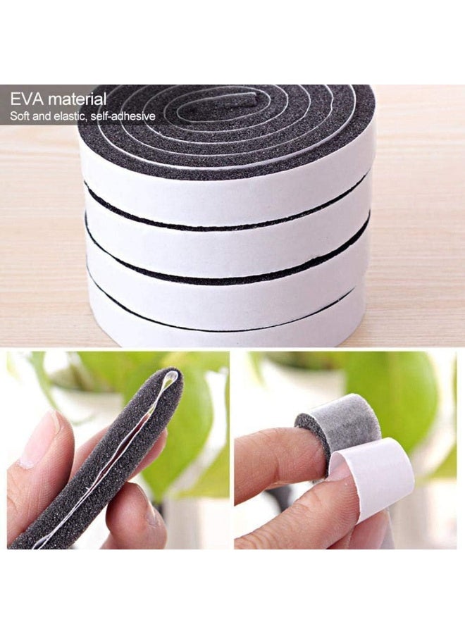 YelaJoy Seal Tape, Strong Adhesive Soundproof Shockproof Gap Sealing Foam Rubber Weather Stripping Strip Tape for Home Window Door Draught Excluder Air Conditioner (4 Rolls of 2m Long Each) - Image 5