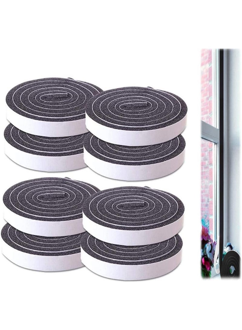 YelaJoy Seal Tape, Strong Adhesive Soundproof Shockproof Gap Sealing Foam Rubber Weather Stripping Strip Tape for Home Window Door Draught Excluder Air Conditioner (4 Rolls of 2m Long Each) - Image 1