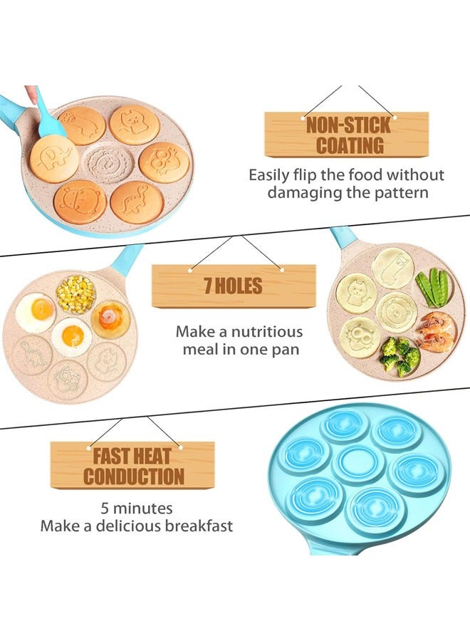 Arabest Animal Pancakes Maker, Omelette Pan, 7-Cup Pancake Pan, Breakfast Pancake Skillet for Eggs, Pancakes, Plett, Crepes, Nonstick Pancake Maker for Kids - Image 2