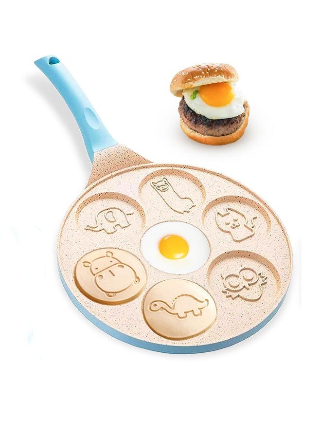 Arabest Animal Pancakes Maker, Omelette Pan, 7-Cup Pancake Pan, Breakfast Pancake Skillet for Eggs, Pancakes, Plett, Crepes, Nonstick Pancake Maker for Kids - Image 1
