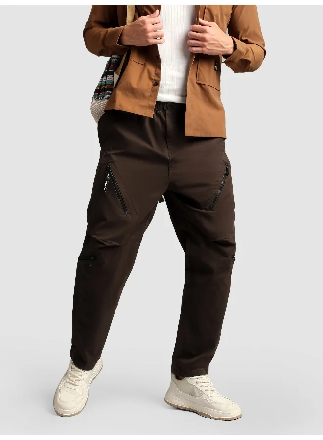 Beyoung Brown 4 Pocket Utility Zipper Cargo Pants