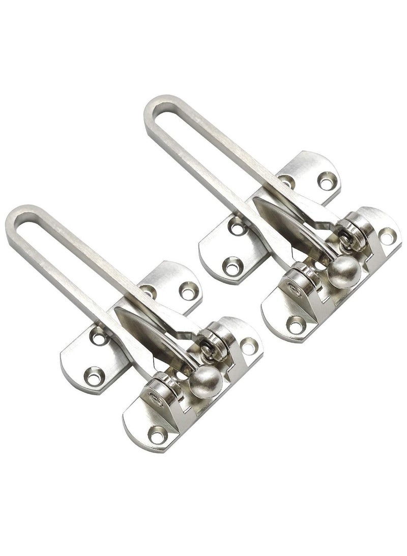 Y&D Door Lock Latch, Home Security Swing Bar Guard for Kids, Hotel Thicken Solid Zinc Alloy Reinforcement Lock, Silver 2 Pack - Image 1