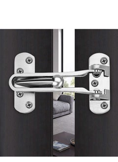 Y&D Door Lock Latch, Home Security Swing Bar Guard for Kids, Hotel Thicken Solid Zinc Alloy Reinforcement Lock, Silver 2 Pack  - Image 4