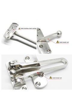 Y&D Door Lock Latch, Home Security Swing Bar Guard for Kids, Hotel Thicken Solid Zinc Alloy Reinforcement Lock, Silver 2 Pack  - Image 5