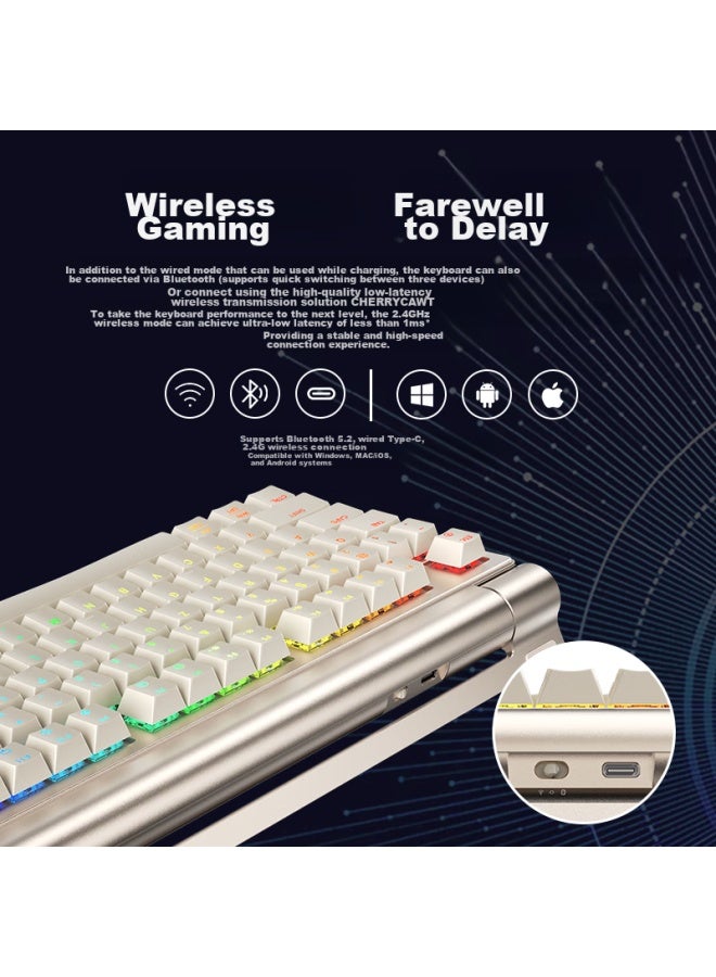 Cherry Mx 8.3 Wireless Keyboard, 8k Scanning Rate, Aluminum Alloy Body, Gasket Structure, Hot-swappable, Bluetooth Tri-mode Mechanical Keyboard With Rgb Lighting, Space Gold, Brown Switch - Image 3