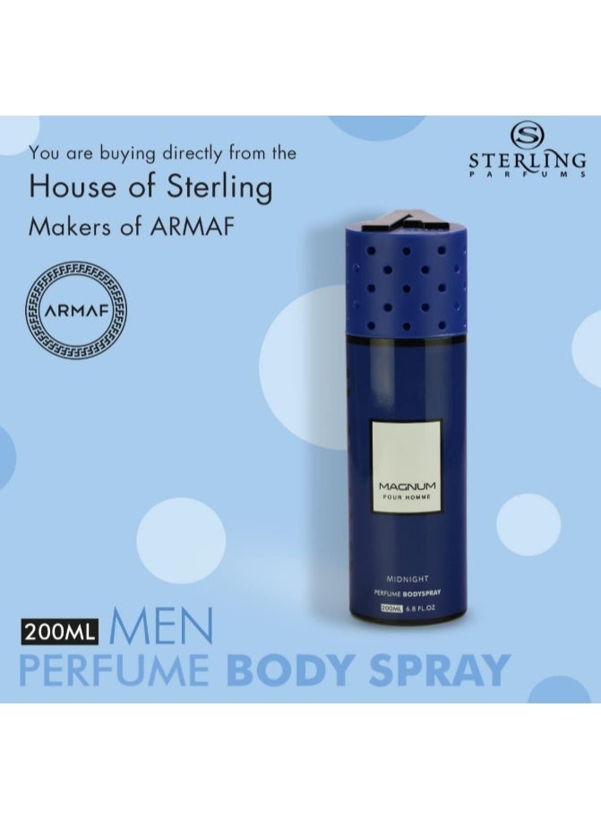 Armaf Magnum Pour Homme, Midnight For Men, 200ML Perfumed Body Spray, For Him, blue - Image 2