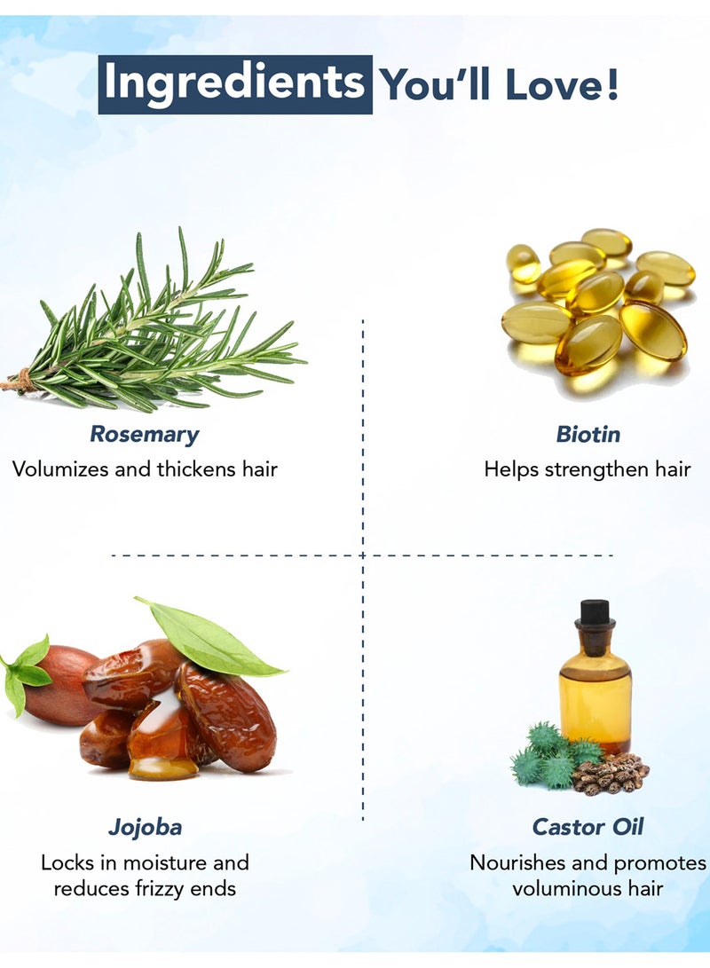 Botanic Hearth Pack of 2 - 100% Pure Rosemary Oil 198 ml For Hair Growth Infused With Biotin Hair Strenghtening Treatment Nourishing & Volumizing With Jojoba Oil & Castor Oil - Image 3