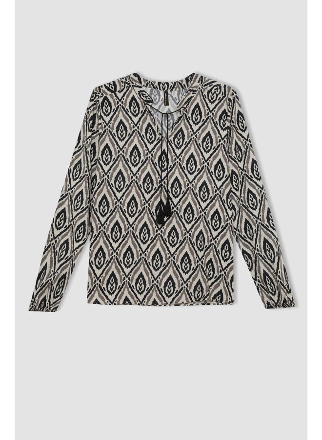 DeFacto Woman Woven Regular Fit C Neck Long Sleeve Blouse  - Image 1