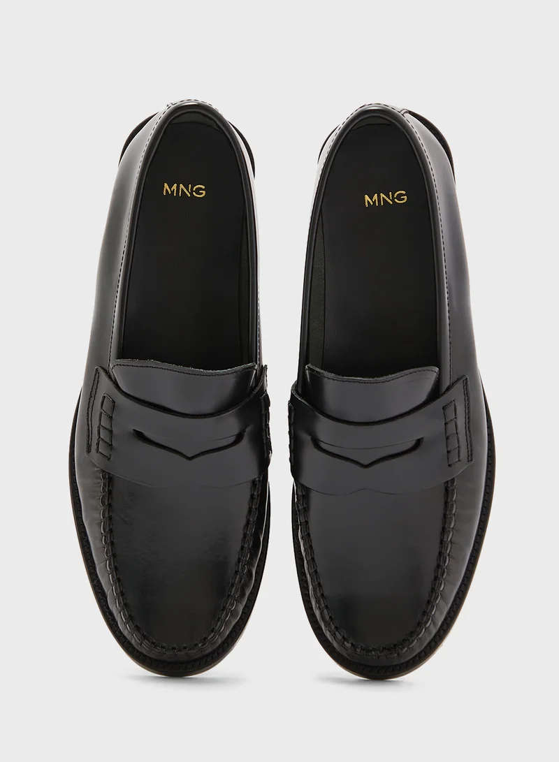 مانجو Leather Moccasin