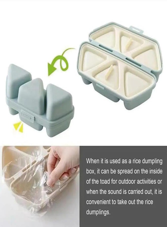 EVSISOK 6-in-1 Triangle Onigiri Mold, 6-in-1 Triangle Sushi Molds, Foldable Triangle Rice Ball Molds. Quick to Make, Non-stick for Picnics and Making Sushi. Easy to Store and Carry. (Blue) - Image 5