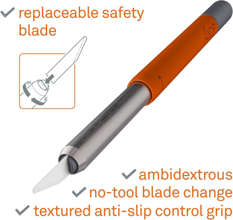 Slice 10518 Craft Knife, Finger-Friendly Edge, Safer Choice, Never Rusts, Lasts 11x Longer Than Metal, Precision Cutting, Never-Lost Safety Cap - Image 4