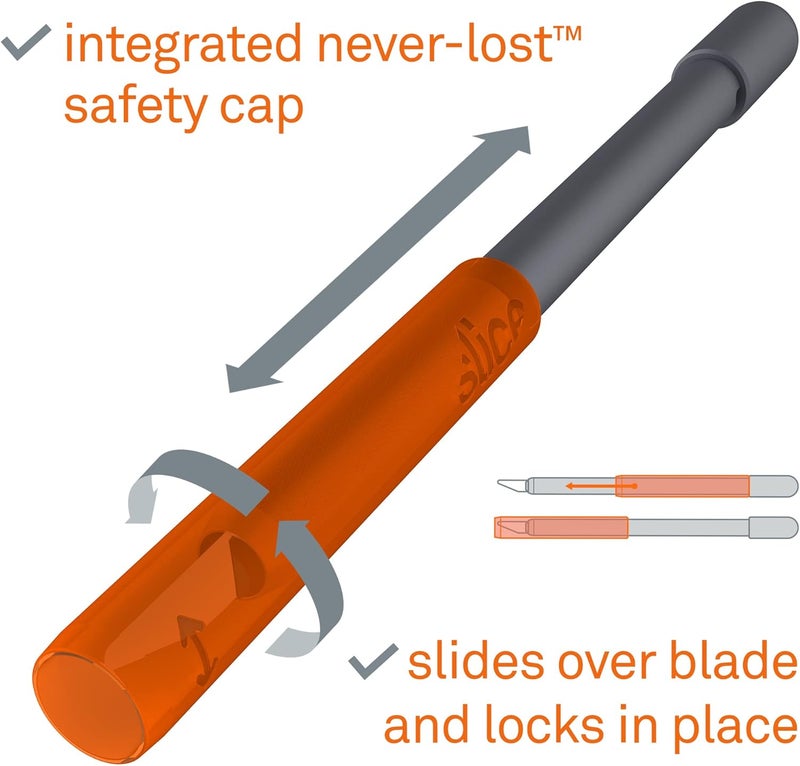 Slice 10518 Craft Knife, Finger-Friendly Edge, Safer Choice, Never Rusts, Lasts 11x Longer Than Metal, Precision Cutting, Never-Lost Safety Cap - Image 3