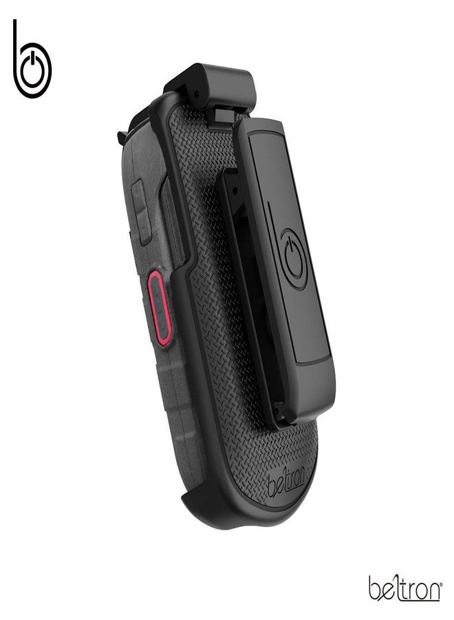 جراب BELTRON DuraXV LTE بمشبك حزام، جراب حامل دوار شديد التحمل بمشبك حزام لهاتف Kyocera DuraXV LTE E4610 (Verizon) و DuraXE E4710 (AT&T)، تثبيت آمن مع مزلاج سريع الفتح وحامل قابل للطي، أسود - Image 3