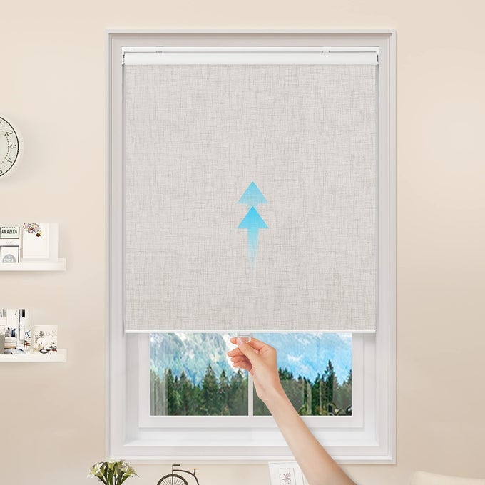 100 BLACKOUT ROLLER WINDOW SHADES WINDOW BLINDS CORDLESS WITH THERMAL INSULATED UV PROTECTION FABRIC MINI FRENCH DOOR BLINDS FOR HOME OFFICE BEDROOM EASY TO INSTALL IVORY 20 W X 75 H