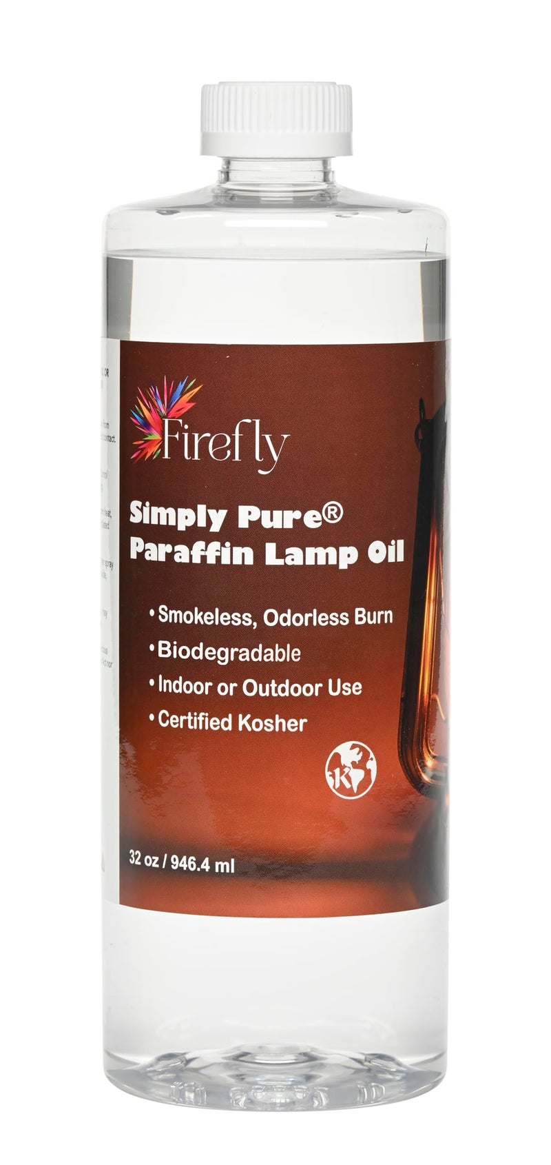 Firefly Kosher Odorless Paraffin Lamp Oil - Clean, Smokeless, Virtually Odorless, Long-Lasting- 32 Oz - Image 1