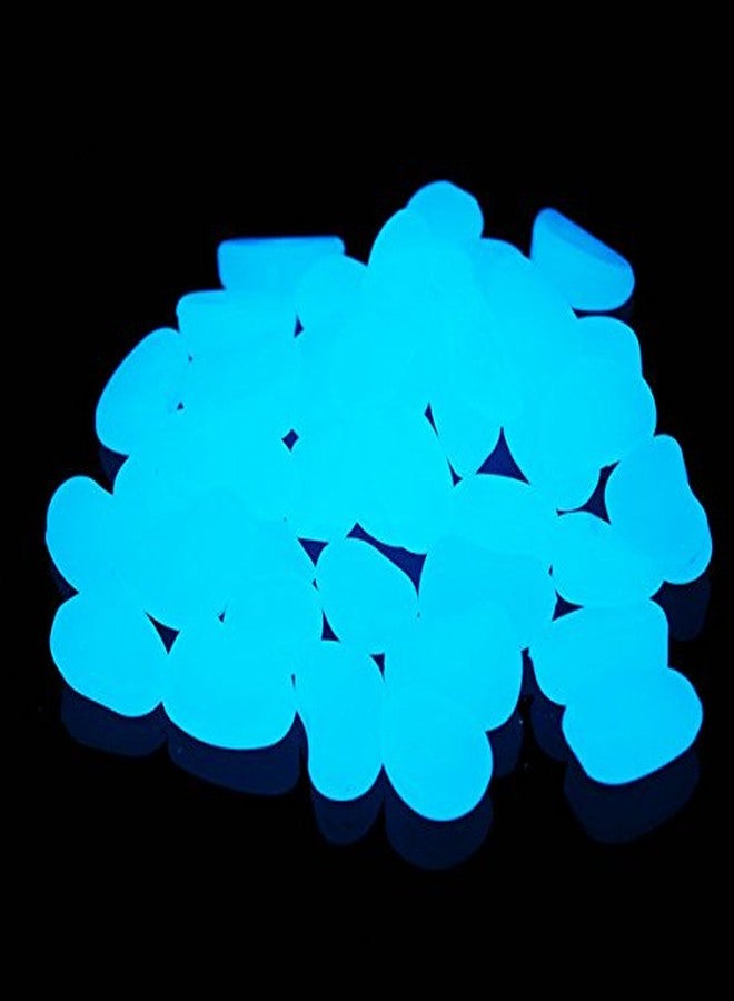 Shiny Stone 120pcs Glow in The Dark Fish Tank Aquarium Pebbles,Rocks, Glowing Gravel Luminous Stones for Aquarium Succulent Garden Gift Decoration (Blue) - Image 1