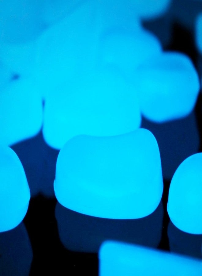 Shiny Stone 120pcs Glow in The Dark Fish Tank Aquarium Pebbles,Rocks, Glowing Gravel Luminous Stones for Aquarium Succulent Garden Gift Decoration (Blue) - Image 2
