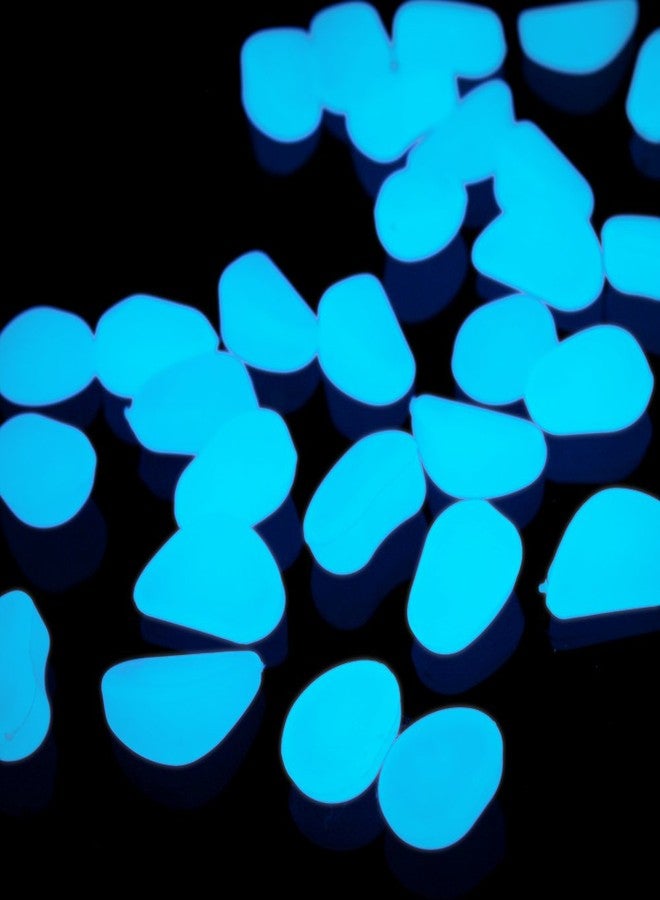 Shiny Stone 120pcs Glow in The Dark Fish Tank Aquarium Pebbles,Rocks, Glowing Gravel Luminous Stones for Aquarium Succulent Garden Gift Decoration (Blue) - Image 3