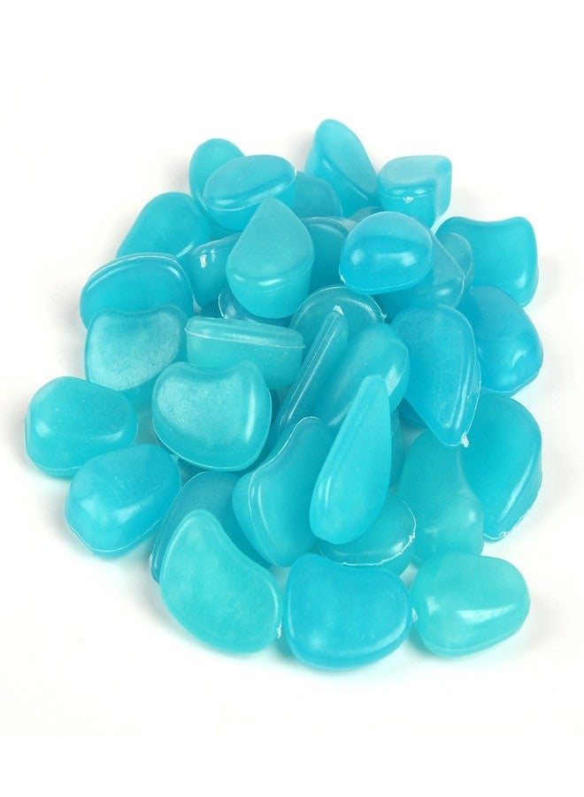 Shiny Stone 120pcs Glow in The Dark Fish Tank Aquarium Pebbles,Rocks, Glowing Gravel Luminous Stones for Aquarium Succulent Garden Gift Decoration (Blue) - Image 5