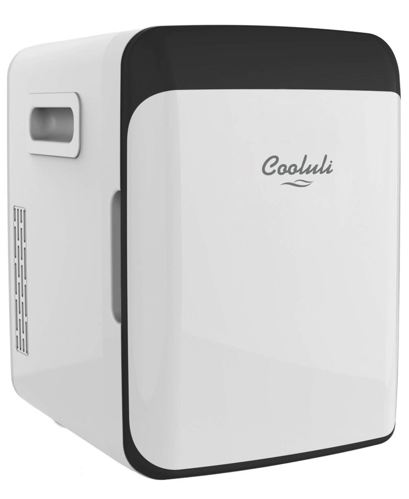Cooluli Cooluli 10L Mini Fridge for Bedroom  Car Office Desk  College Dorm Room  12V Portable Cooler  Warmer for Food Drinks Skincare Beauty Makeup  Cosmetics  ACDC Small Refrigerator White 