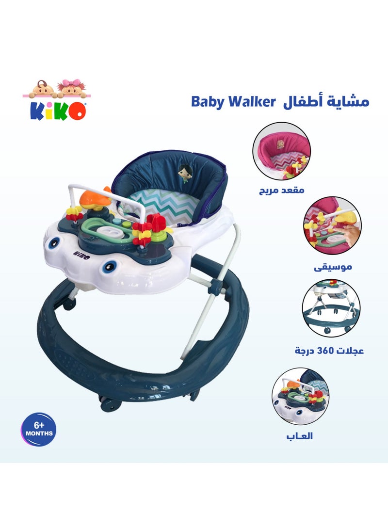 Kiko Baby Walker With Toys - Blue - Image 2