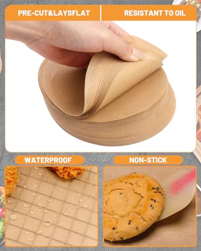 Tikxlafe 500 Pcs 6 inch Round Unbleached Parchment Paper - Natural Precut Patty Paper for Tortilla Press and Cake Pan - Image 3
