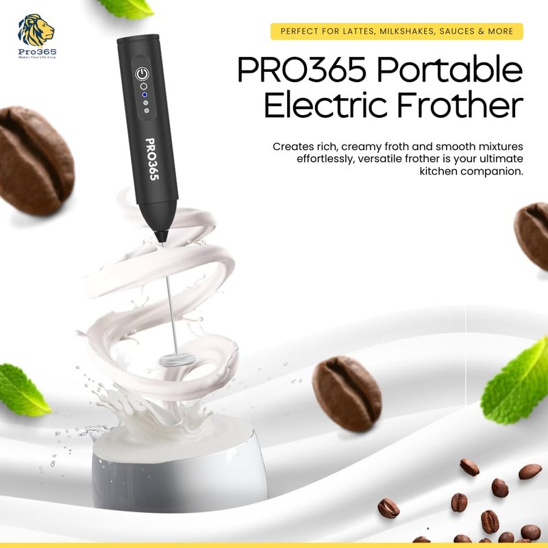 PRO365 PRO365 Quick Charge Portable 3Speed USB Electric Frother Dual Spring Stirrer Stainless Steel for Lattes Creamy Drinks Coffee Milkshakes ERecipe Book Included 1 Year Replacement Warranty - Image 5