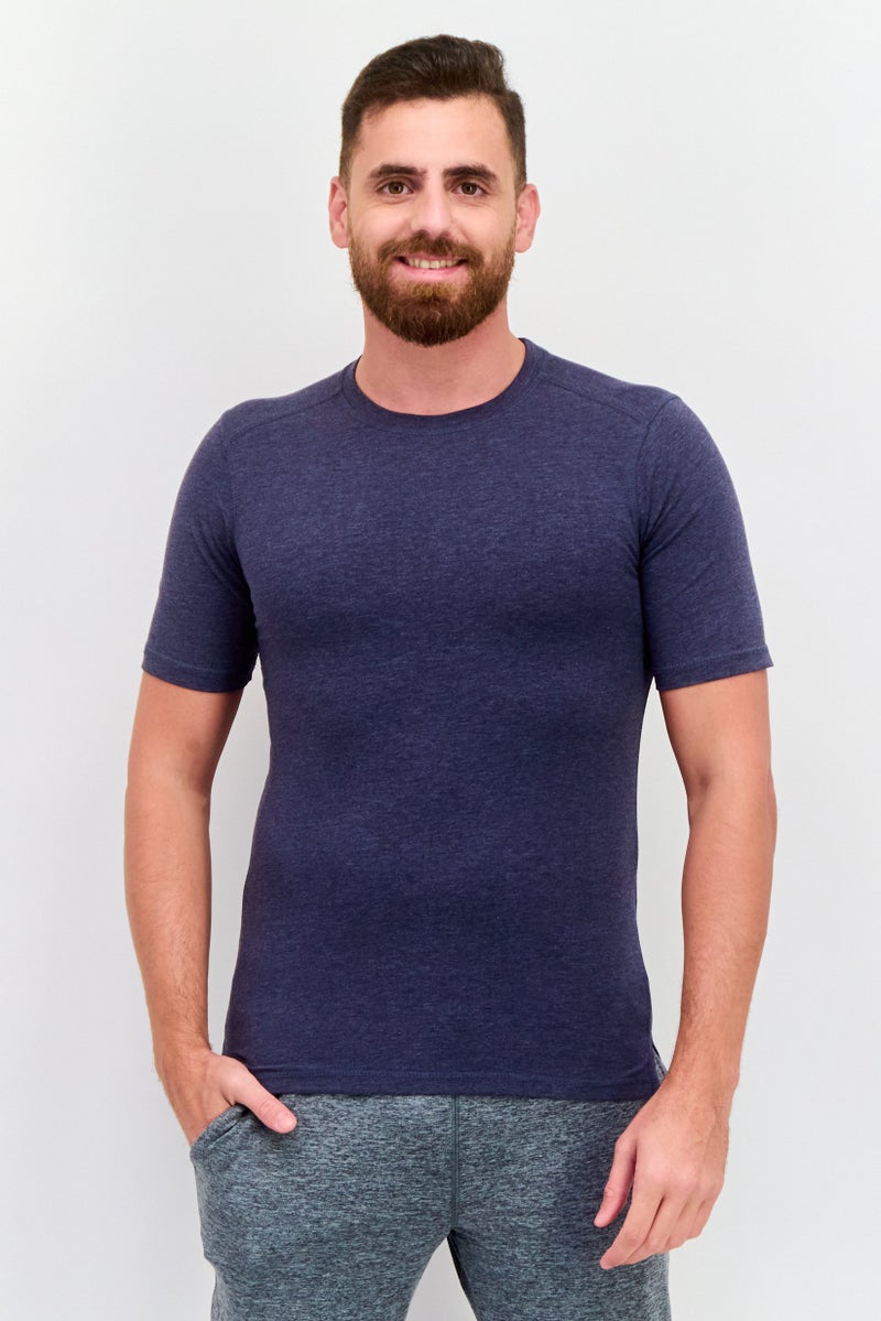 Legend Men Sportswear Fit Short Sleeve Training T-Shirts, Dark Navy - Image 1