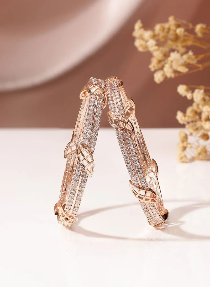 Priyaasi Rose Plated AD Stone Studded Bangles