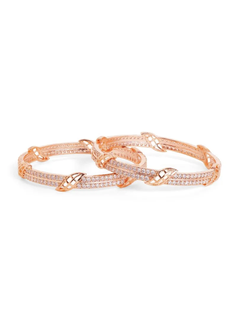 Priyaasi Rose Plated AD Stone Studded Bangles