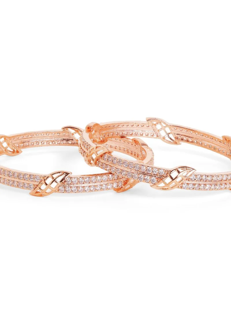Priyaasi Rose Plated AD Stone Studded Bangles