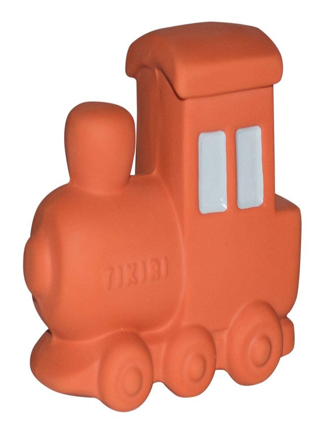 Tikiri Train Baby Teether, Rattle & Bath Toy - GOLS-Certified Natural Rubber | 1.8 in Hand-Painted Infant Teething Toy with Gentle Rattle | BPA-Free, Non-Toxic Sensory Toy & Eco Baby Shower Gift (0+ Months) - Image 1