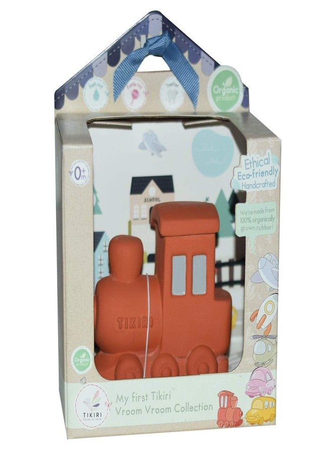 Tikiri Train Baby Teether, Rattle & Bath Toy - GOLS-Certified Natural Rubber | 1.8 in Hand-Painted Infant Teething Toy with Gentle Rattle | BPA-Free, Non-Toxic Sensory Toy & Eco Baby Shower Gift (0+ Months) - Image 2