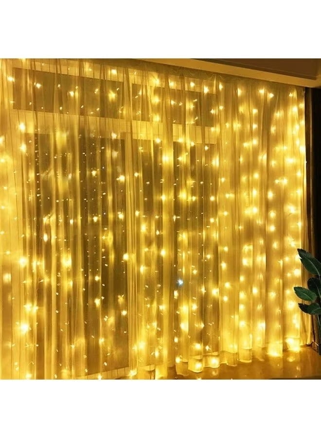 3M x 2M LED Curtain String Lights – Connectable Fairy Lights for Ramadan, Eid & Home Decoration – Warm White Waterproof Window Light Curtain - Image 4