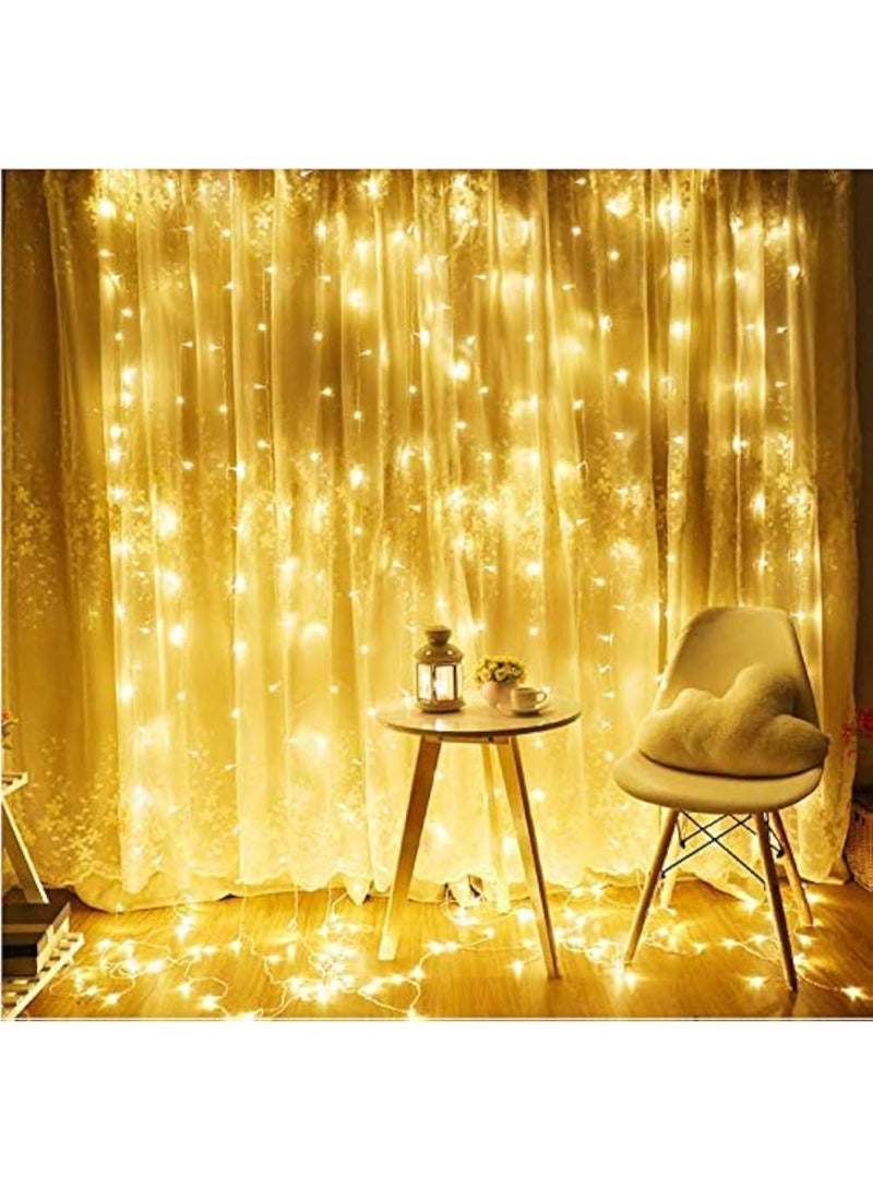 3M x 2M LED Curtain String Lights – Connectable Fairy Lights for Ramadan, Eid & Home Decoration – Warm White Waterproof Window Light Curtain - Image 5