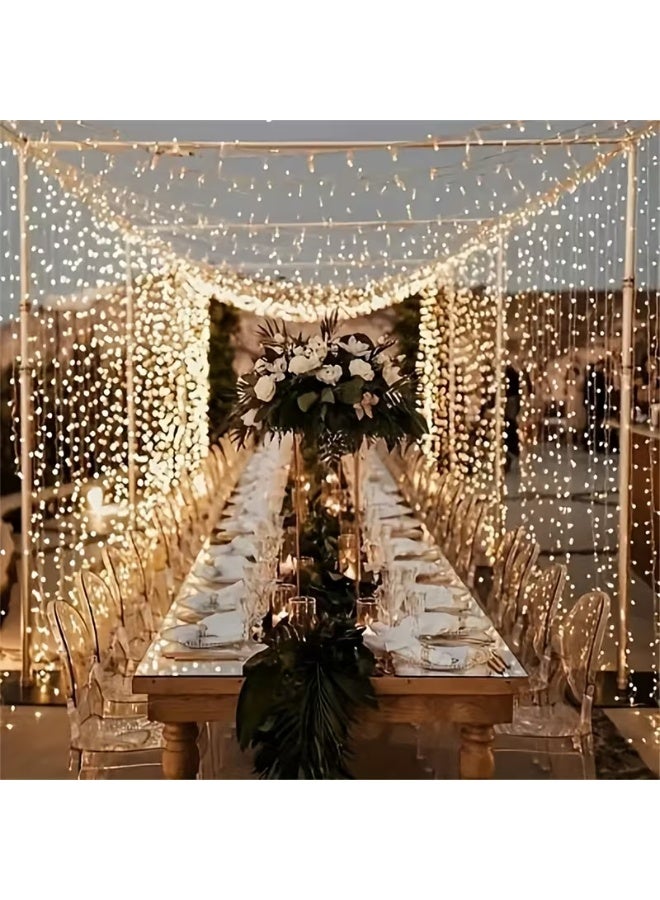 3M x 2M LED Curtain String Lights – Connectable Fairy Lights for Ramadan, Eid & Home Decoration – Warm White Waterproof Window Light Curtain - Image 3