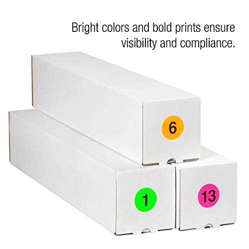 Tape Logic TLDL6755 Number Labels, "5", 1" Circle, Fluorescent Yellow, 1 Roll of 500 Labels - Image 3