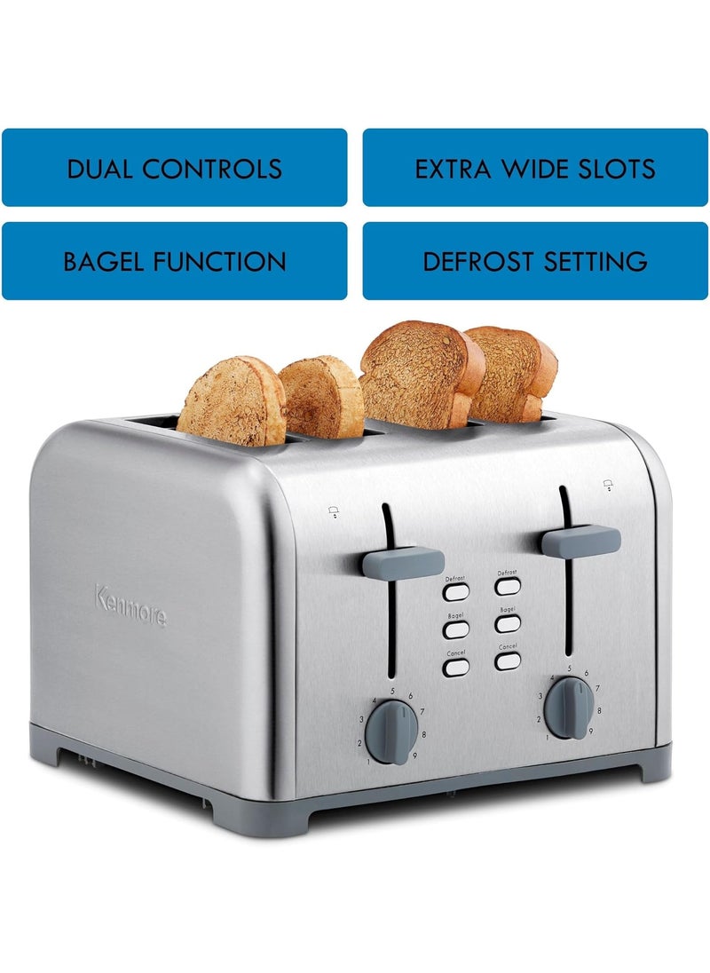 Kenmore Kenmore 40605 4Slice Toaster with Dual Controls in Stainless Steel  - Image 3