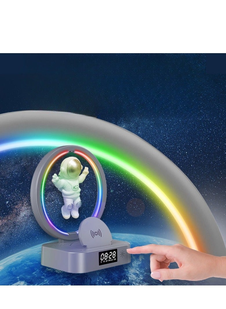 Maglev Astronaut Bluetooth Speaker Light Clock Astronaut Audio Computer Subwoofer Gift - Image 2