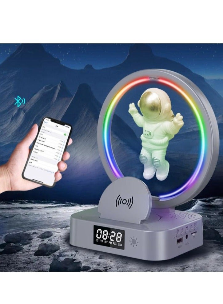 Maglev Astronaut Bluetooth Speaker Light Clock Astronaut Audio Computer Subwoofer Gift - Image 4
