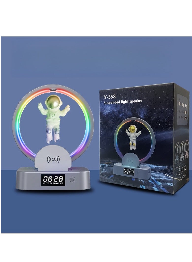 Maglev Astronaut Bluetooth Speaker Light Clock Astronaut Audio Computer Subwoofer Gift - Image 1