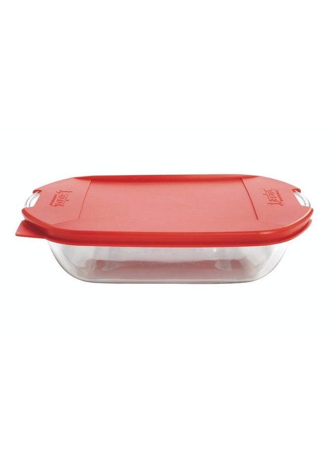 Anchor Hocking 4-Piece High Quality Rectangular Roaster with Lid Cherry and Clear 27.62 x 26.67 x 40.64 cm 14867L24  - Image 2