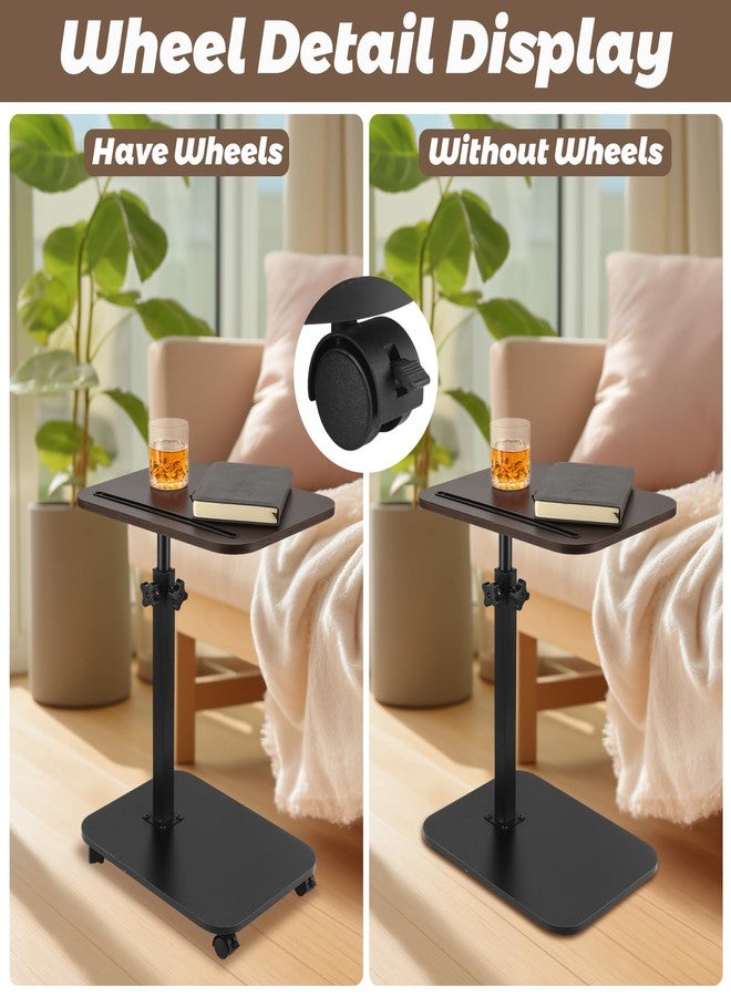GBACHOOSE Sofa Tray Table for Couch, 360°Swivel TV Tray, Adjustable Height Side Tables for Eating, C Shaped End Table for Livingroom, Bedroom, Sofa, Bed, Snack - Image 4