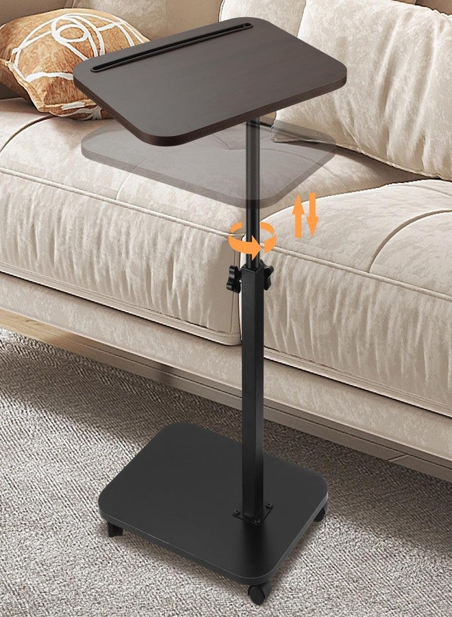 GBACHOOSE Sofa Tray Table for Couch, 360°Swivel TV Tray, Adjustable Height Side Tables for Eating, C Shaped End Table for Livingroom, Bedroom, Sofa, Bed, Snack - Image 1