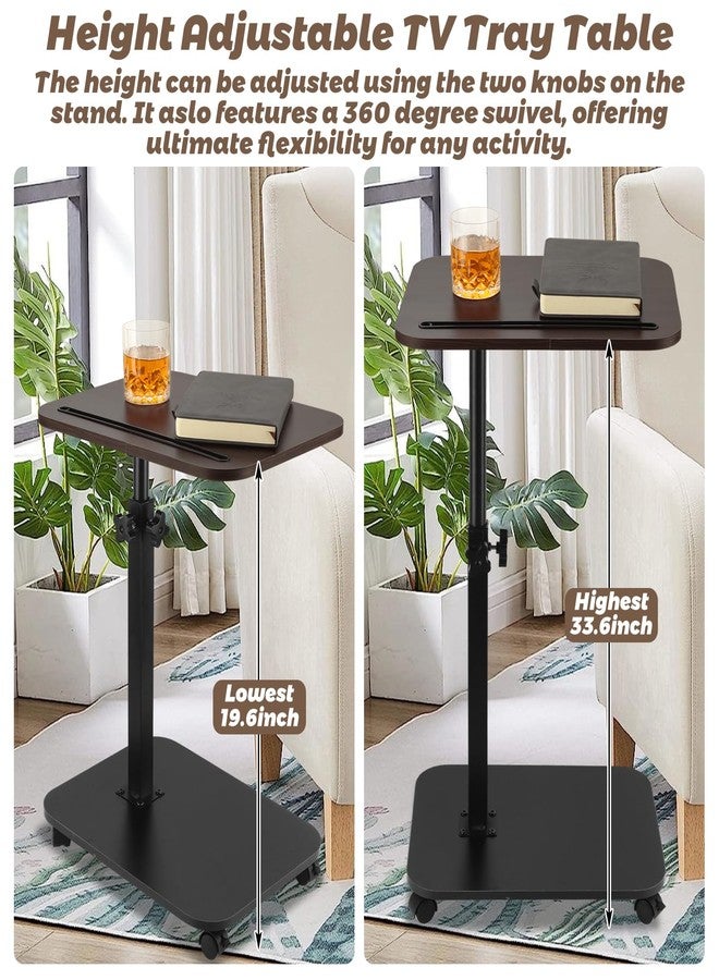 GBACHOOSE Sofa Tray Table for Couch, 360°Swivel TV Tray, Adjustable Height Side Tables for Eating, C Shaped End Table for Livingroom, Bedroom, Sofa, Bed, Snack - Image 2