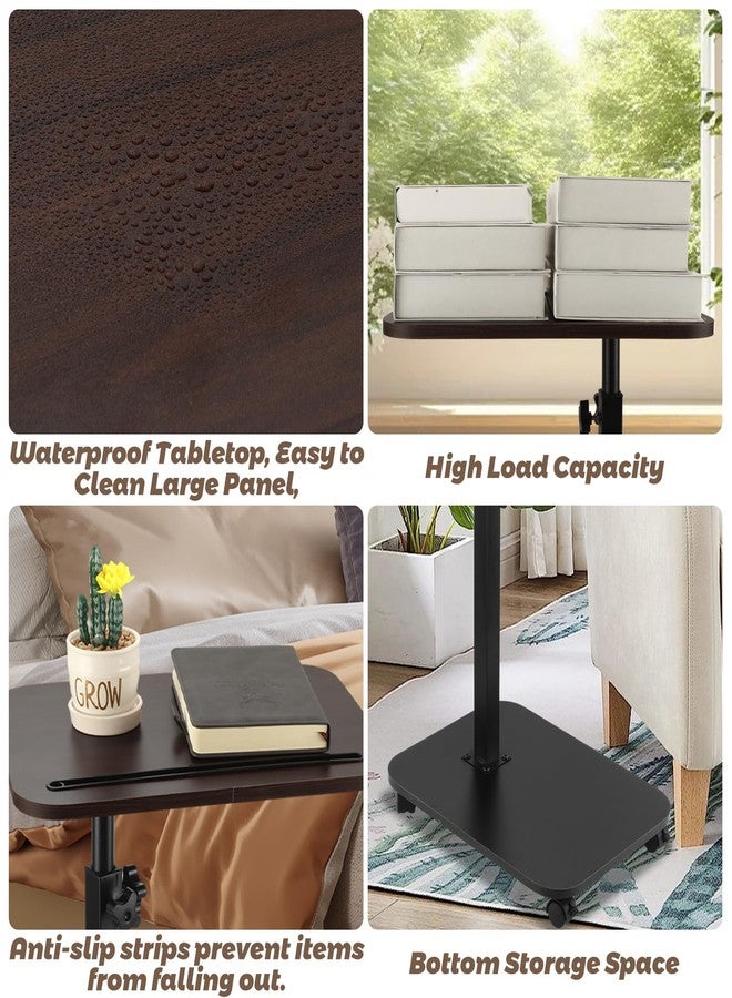 GBACHOOSE Sofa Tray Table for Couch, 360°Swivel TV Tray, Adjustable Height Side Tables for Eating, C Shaped End Table for Livingroom, Bedroom, Sofa, Bed, Snack - Image 3