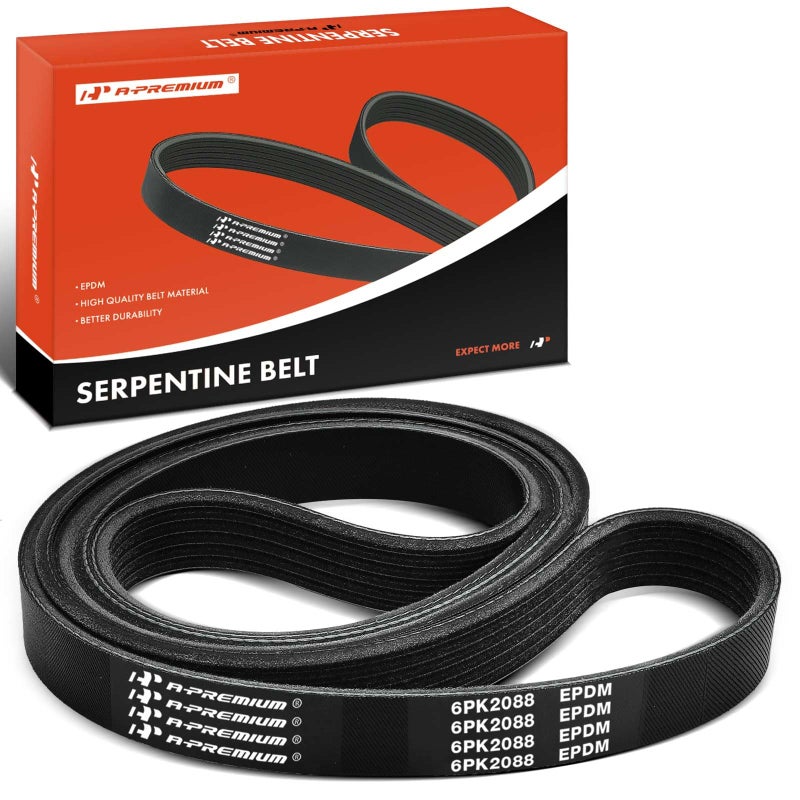 APremium Engine Serpentine Drive Belt Compatible with Ford Jeep Ram Nissan Audi Infiniti Chevrolet Isuzu Mazda Oldsmobile Pontiac Eagle Alfa Romeo Cars F150 Ranger Cherokee 1500