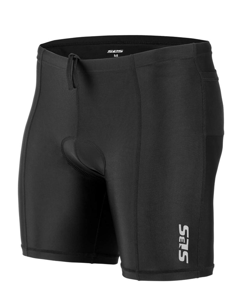 SLS3 Triathlon Shorts Mens – Tri Shorts Mens – 2 Pockets FRT – Designed by Athletes for Racing (Black, Large) - Image 1